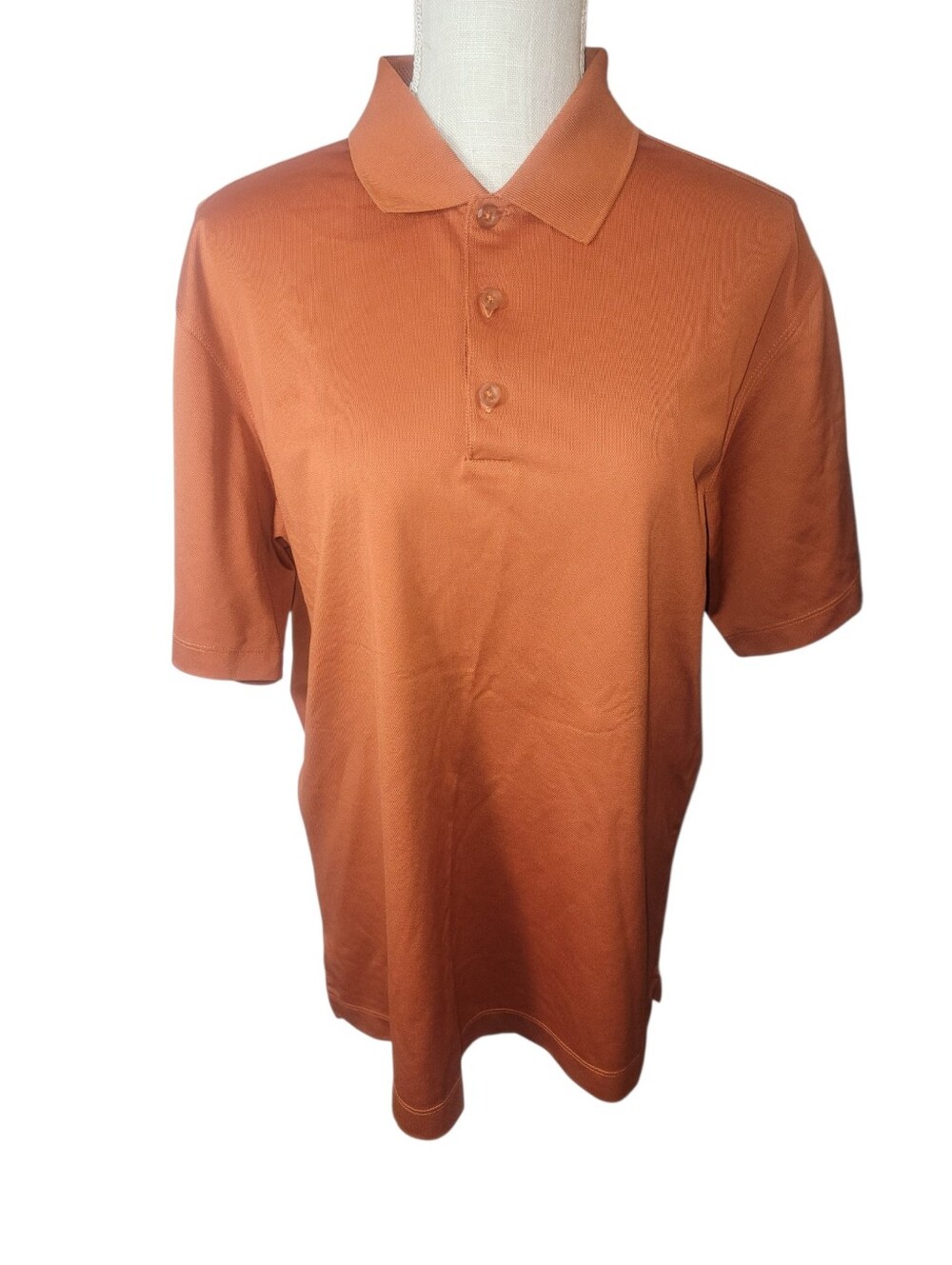 Nike Golf  Dri-Fit 3 Button Polo Shirt Short Sleeve Burnt Orange Size Medium